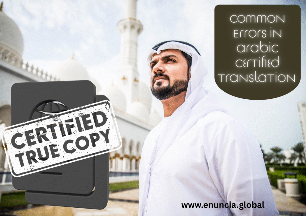 Common Errors in Arabic Certified Translation by Enuncia Global