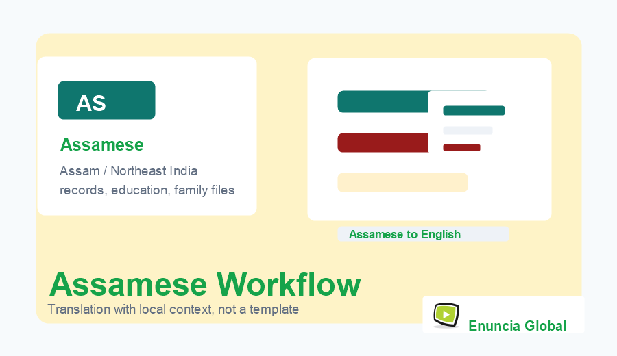 Assamese Translation Services workflow and service context image