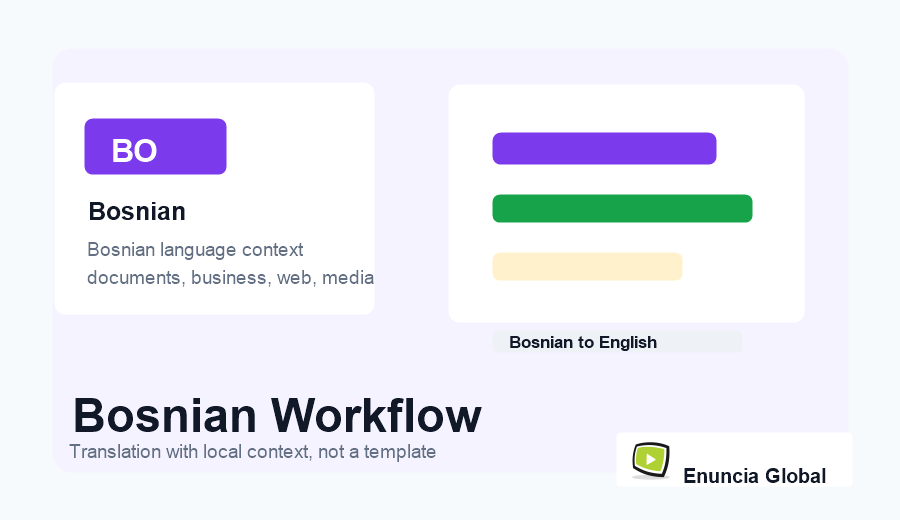 Bosnian Translation Services workflow and service context image