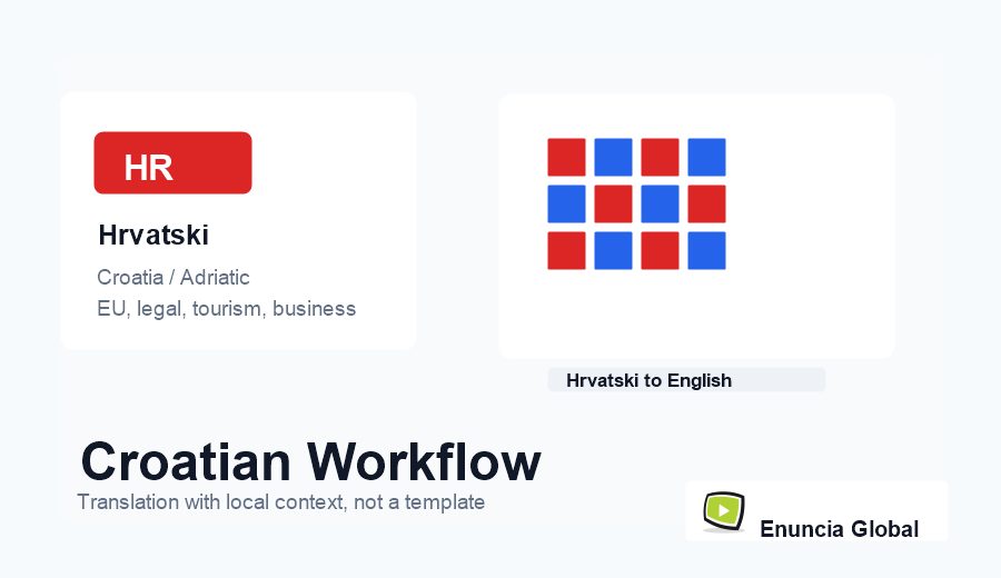 Croatian Translation Services workflow and service context image
