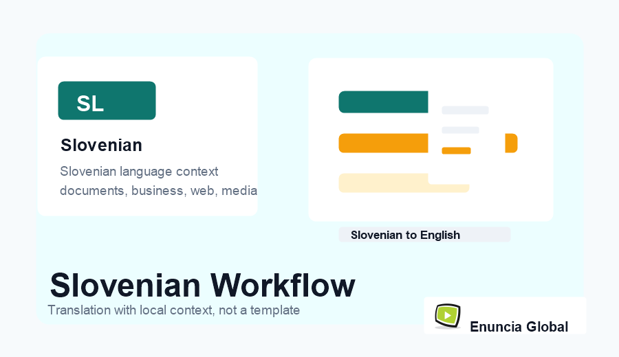 Slovenian Translation Services workflow and service context image
