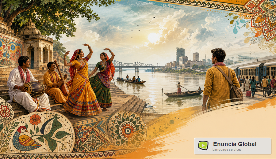Bhojpuri Translation Services in India cultural workflow image with local identifiers