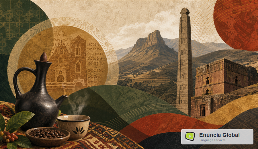 Amharic Translation Services in India cultural workflow image with local identifiers
