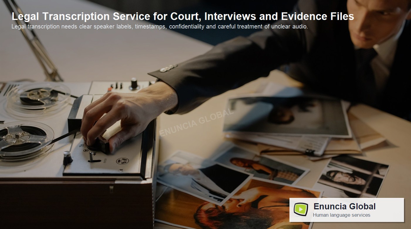 Legal Transcription Service for Court, Interviews and Evidence Files