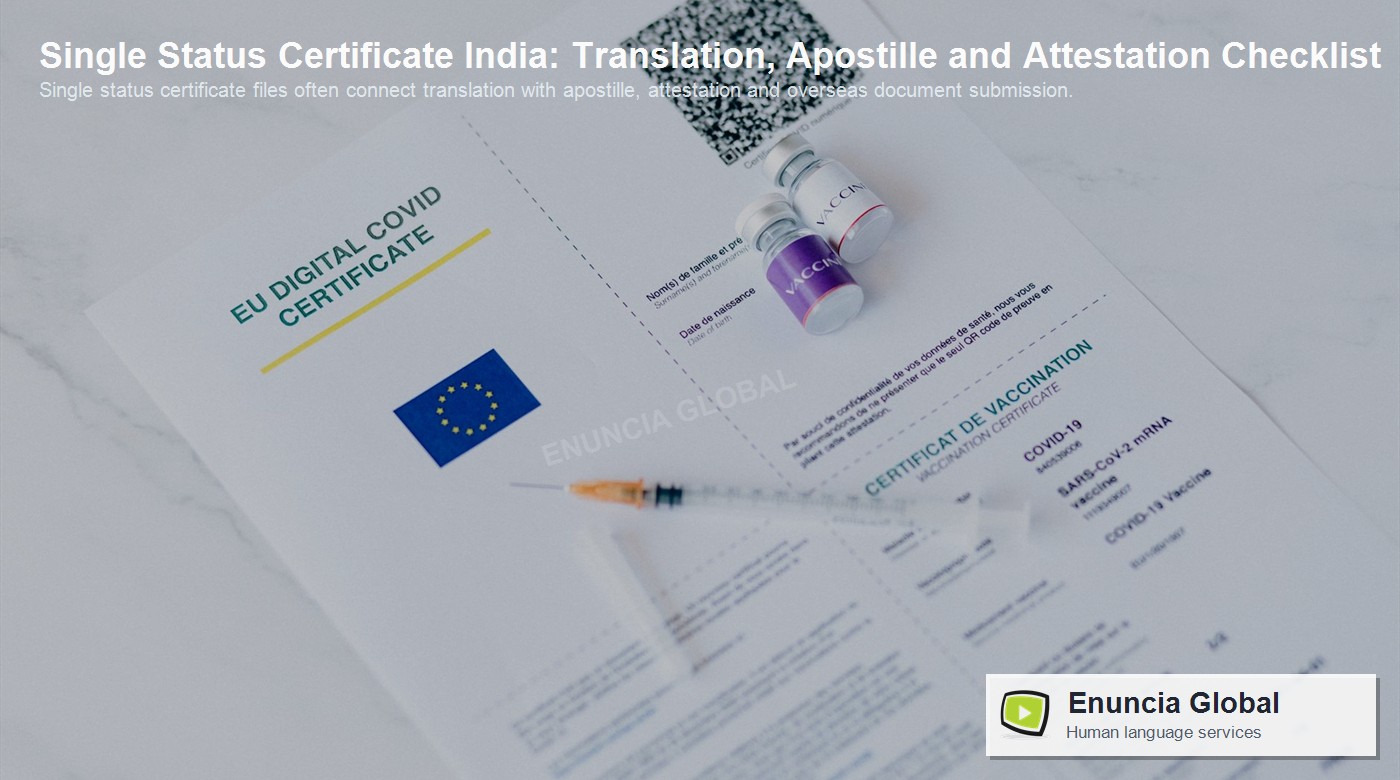Single Status Certificate India: Translation, Apostille and Attestation Checklist