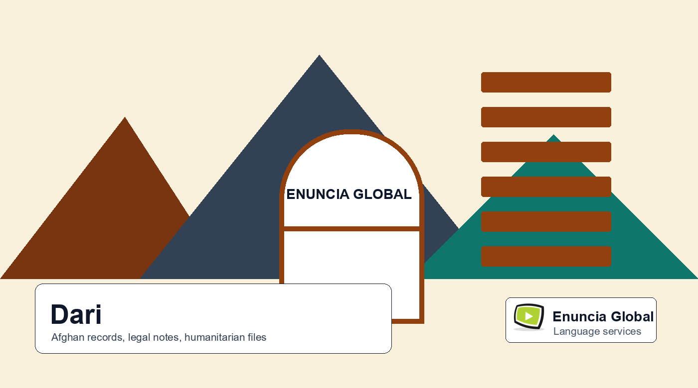 Dari translation services in India by Enuncia Global