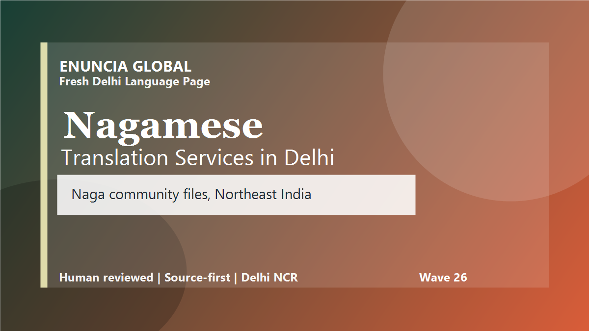 Nagamese Translation Services in Delhi