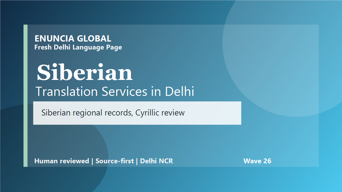 Siberian Translation Services in Delhi