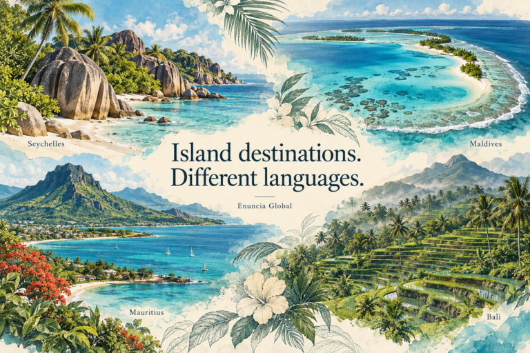 Languages of Seychelles, Maldives, Mauritius and Bali