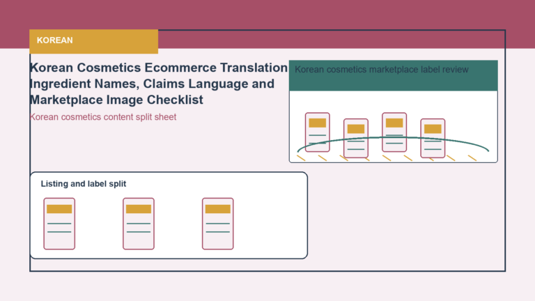 Korean Cosmetics Ecommerce Translation: Ingredient Names, Claims Language and Marketplace Image Checklist
