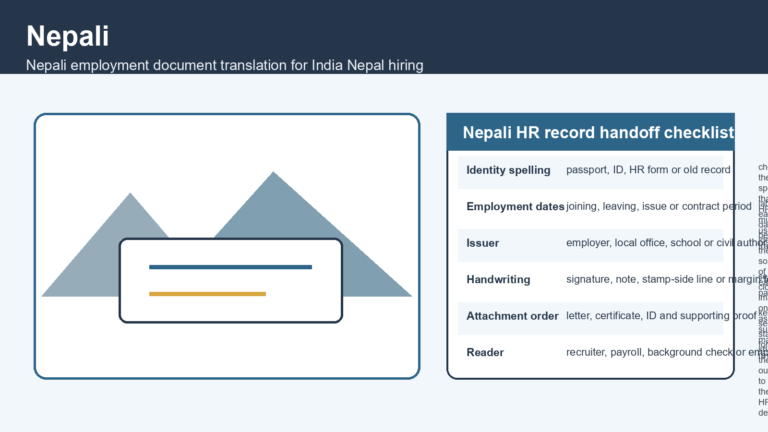 Nepali Employment Document Translation Checklist for India-Nepal Hiring Records