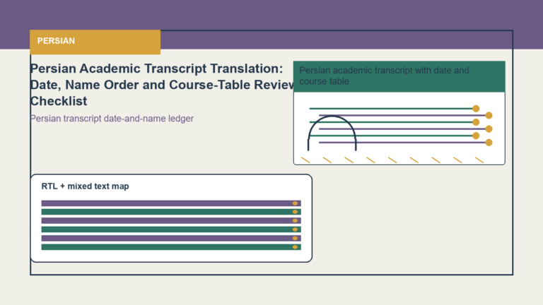 Persian Academic Transcript Translation: Date, Name Order and Course-Table Review Checklist