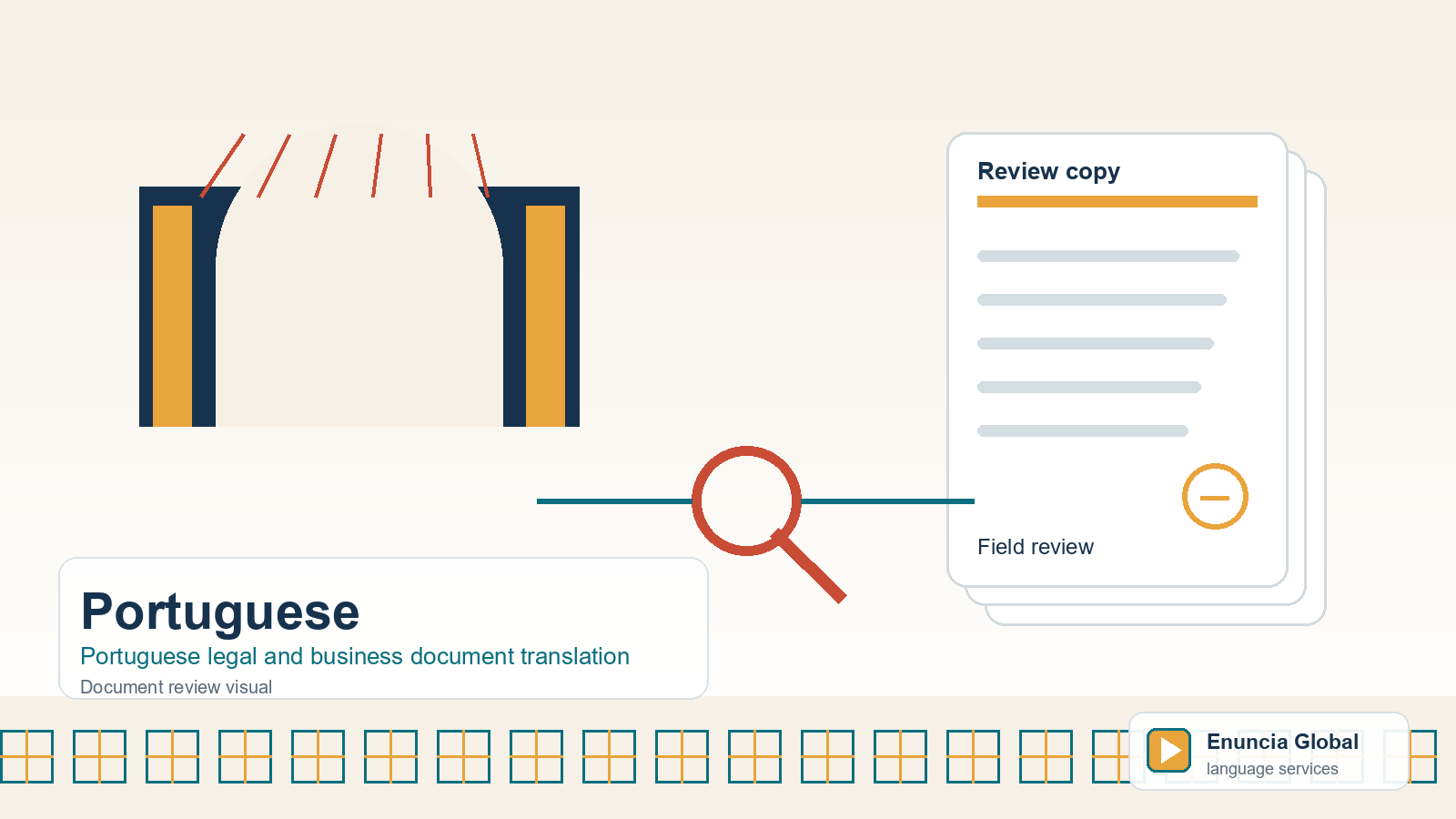 Portuguese translation document review visual for Portuguese legal and business document translation