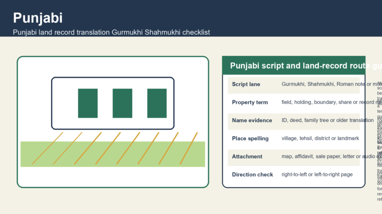 Punjabi Land Record Translation Gurmukhi-Shahmukhi Checklist for Family Property Files