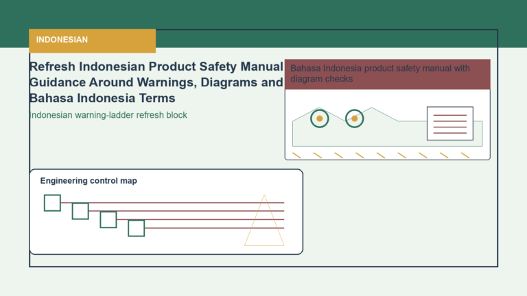 Refresh Indonesian Product Safety Manual Guidance Around Warnings, Diagrams and Bahasa Indonesia Terms