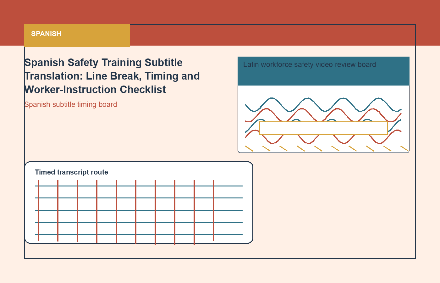 Spanish process visual for subtitle translation and training localization