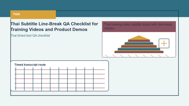Thai Subtitle Line-Break QA Checklist for Training Videos and Product Demos