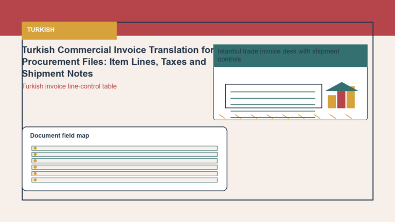 Turkish Commercial Invoice Translation for Procurement Files: Item Lines, Taxes and Shipment Notes
