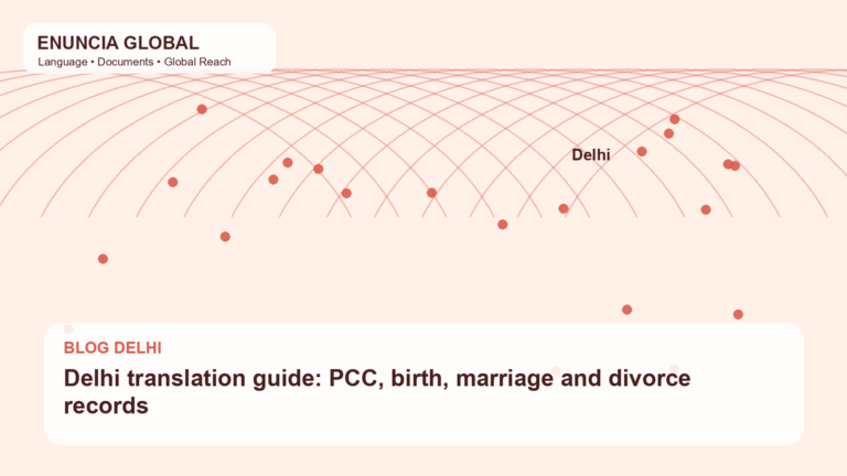 Delhi translation guide: PCC, birth, marriage and divorce records