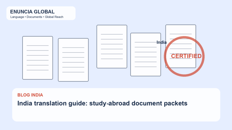 India translation guide: study-abroad document packets