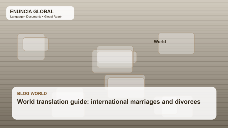 World translation guide: international marriages and divorces