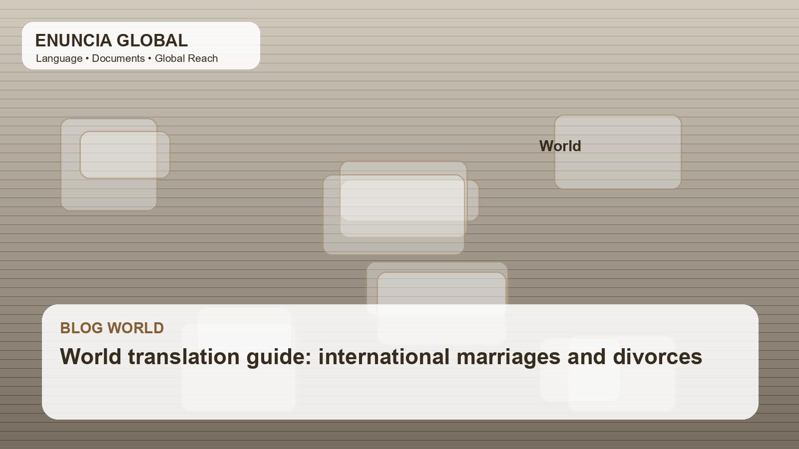 World translation guide: international marriages and divorces