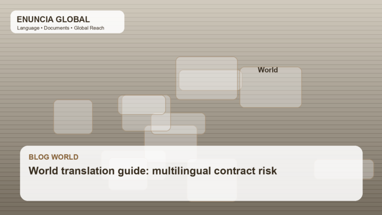 World translation guide: multilingual contract risk