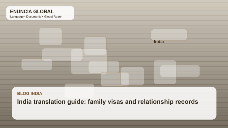 India translation guide: family visas and relationship records