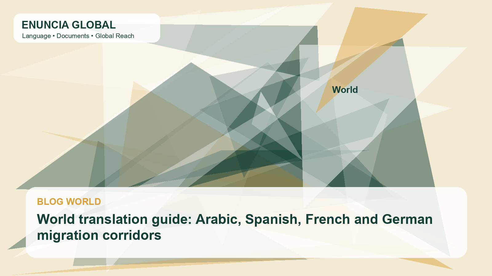 World translation guide: Arabic, Spanish, French and German migration corridors