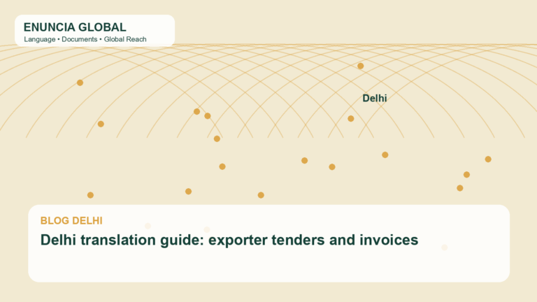 Delhi translation guide: exporter tenders and invoices