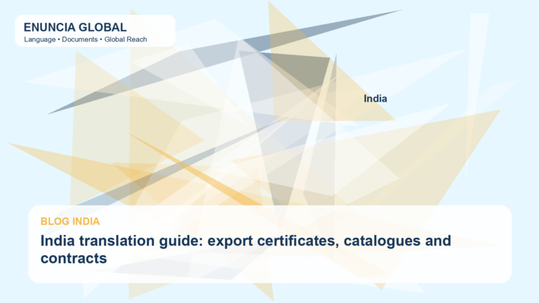 India translation guide: export certificates, catalogues and contracts