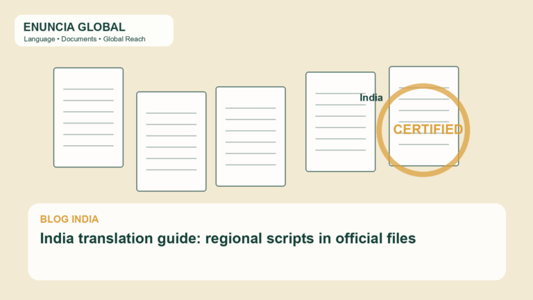 India translation guide: regional scripts in official files