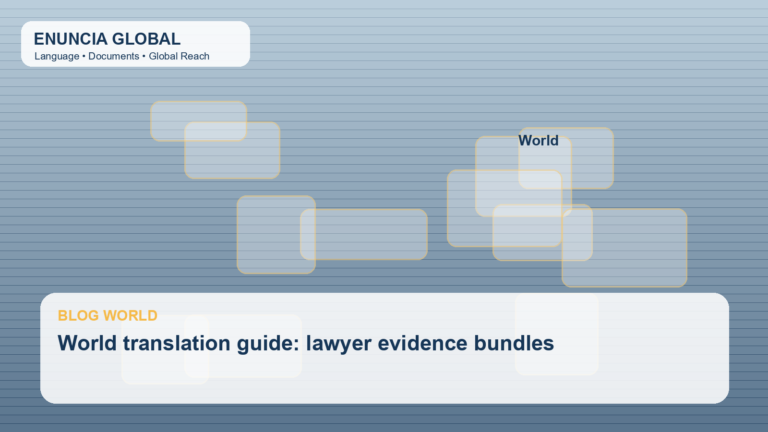 World translation guide: lawyer evidence bundles