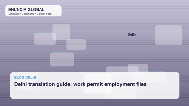 Delhi translation guide: work permit employment files