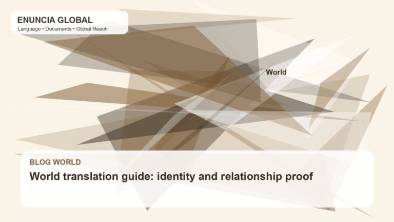 World translation guide: identity and relationship proof