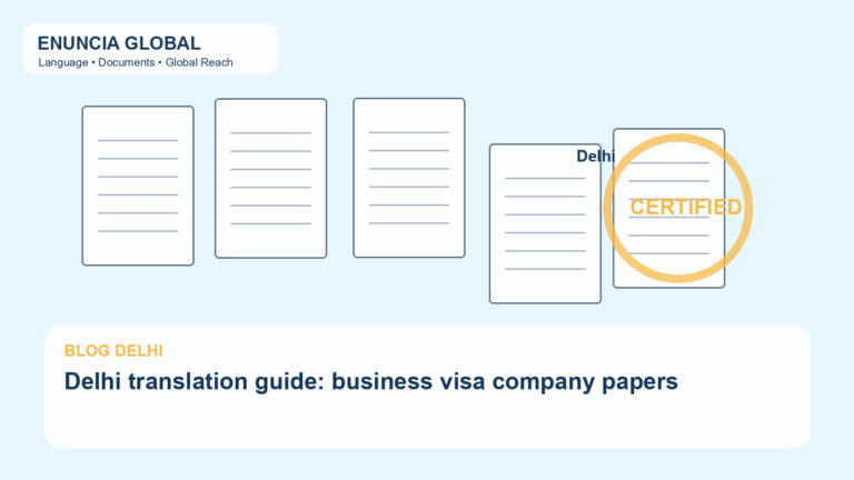 Delhi translation guide: business visa company papers
