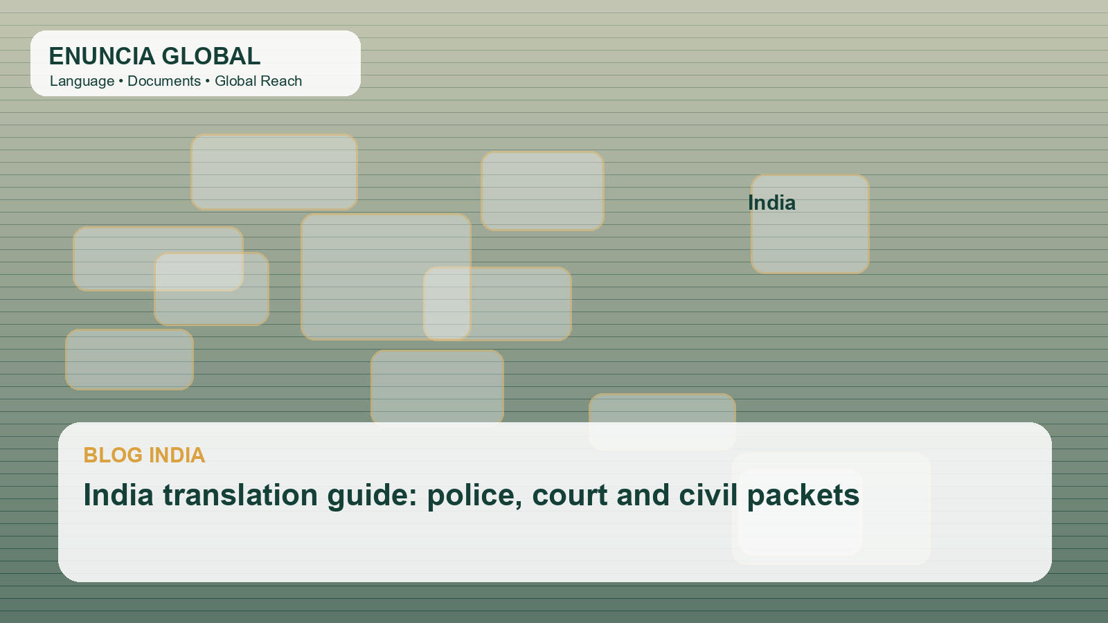 India translation guide: police, court and civil packets