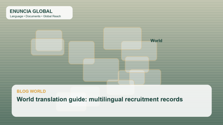 World translation guide: multilingual recruitment records