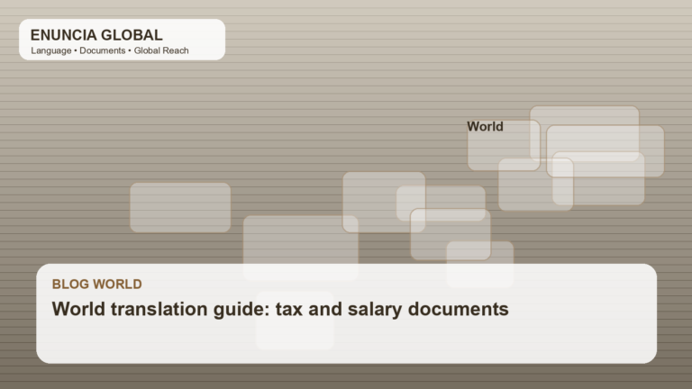 World translation guide: tax and salary documents
