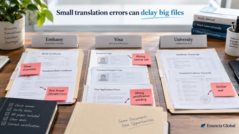 Why Embassy, Visa and University Files Get Rejected: Translation Mistakes That Look Small but Cause Delays
